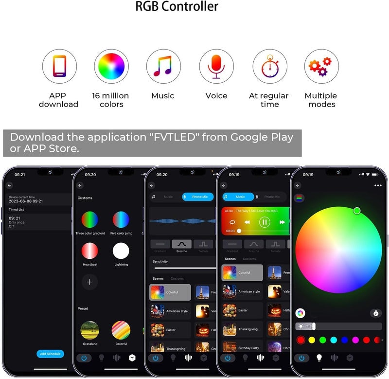 FVTLED WiFi RGBW Controller, FVTLED LED WiFi Controller Wireless RGBW Smart Controller Working with Android and iOS System Mobile Phone Free App for RGBW LED Deck Lights - Image 3